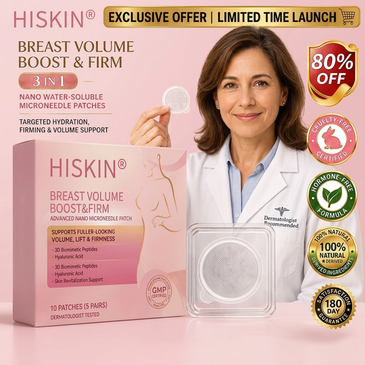 ✅️ 𝐇𝐈𝐒𝐊𝐈𝐍® 👩‍⚕️ Targeted Breast Enhancement Advanced Nano Microneedle Patch